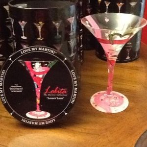 NIB Retired Lolita Martini Glass Lover's Lane